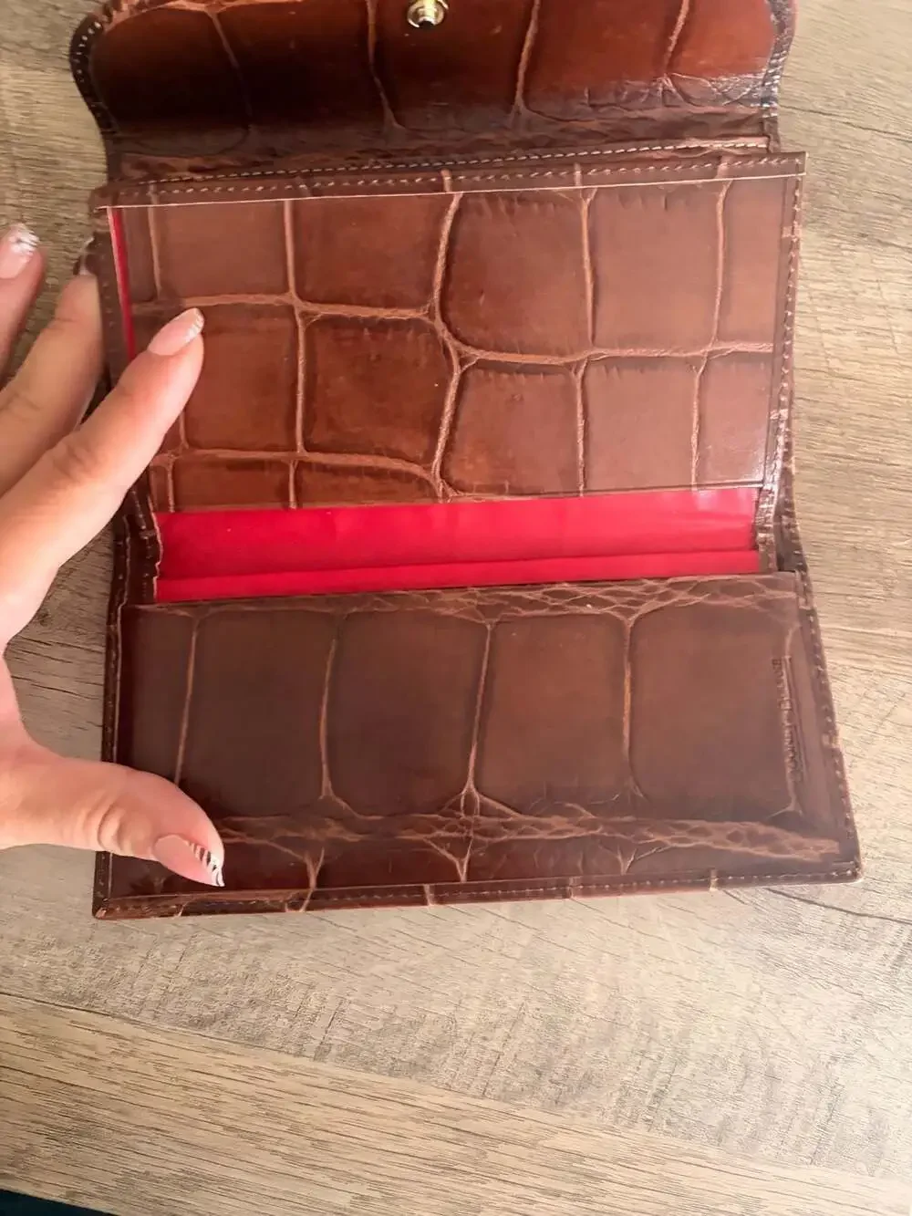 Dooney & Bourke Croco Embossed Leather Continental Clutch Wallet
